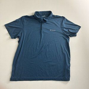 Columbia Omni‎ Wick Mens Size XL Blue Short Sleeve Polo Shirt Outdoor Casual